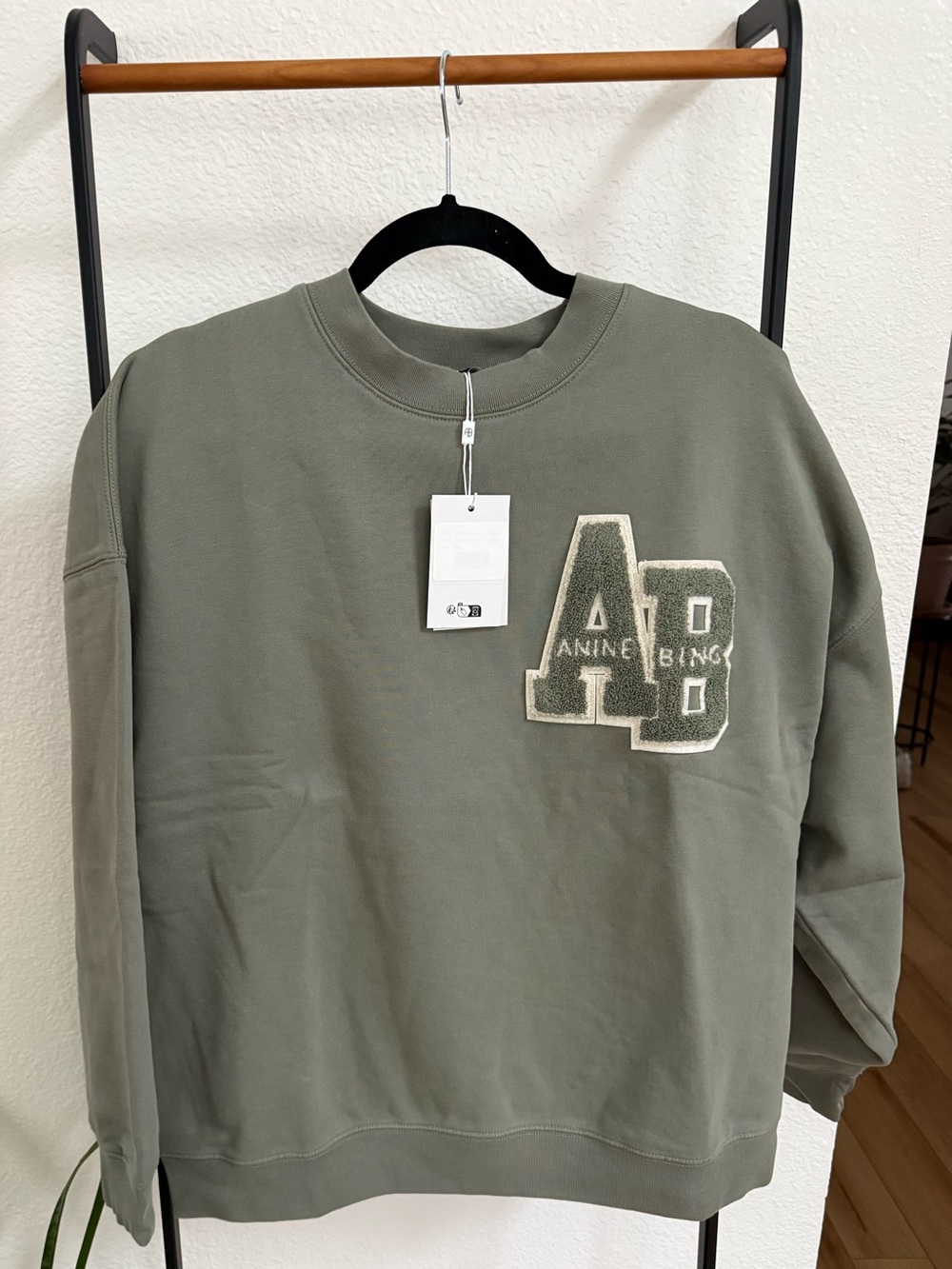NWT Anine Bing Miles Letterman Sweatshirt - Picture 2 of 8